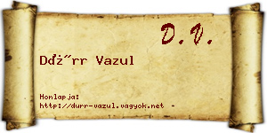 Dürr Vazul névjegykártya