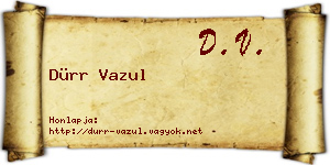 Dürr Vazul névjegykártya